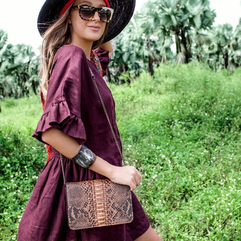 Python clutch and crossbody purse / Madmacerena